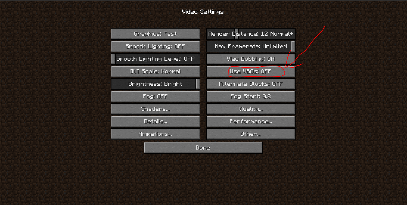 Vbos On Or Off In Minecraft